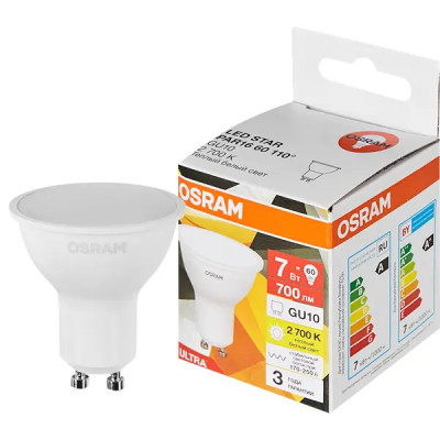 Лампа светодиодная Osram GU10 7 Вт теплый белый свет