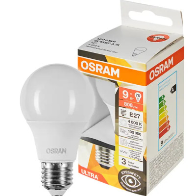 Лампа светодиодная Osram E27 9 Вт нейтральный белый свет
