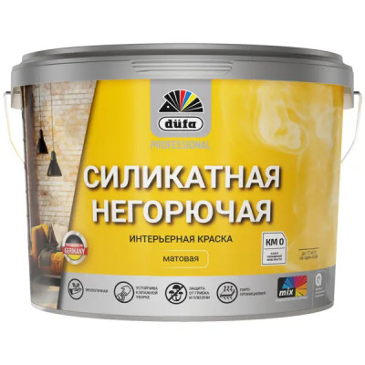 Краска для внутренних покрытий Dufa матовая цвет белый база А 9 л