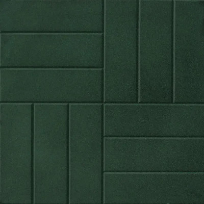 Плитка резиновая 500x500x16 паркет зеленая