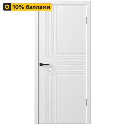 Дверь межкомнатная глухая с замком и петлями в комплекте Синди-28 60x200 см эмаль цвет белый