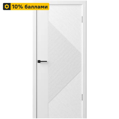 Дверь межкомнатная глухая с замком и петлями в комплекте Синди-13 70x200 см эмаль цвет белый