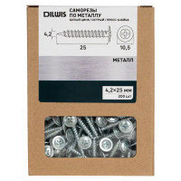 Саморезы по металлу оцинкованные 4.2x25 мм 200 шт.