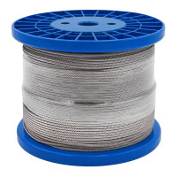 Трос нержавеющая сталь А2 DIN 3005 3 мм на отрез цвет серебро