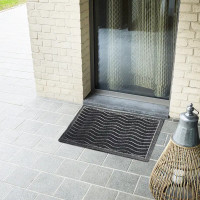 Коврик грязезащитный Mix Mat Wave 40x60 см резина цвет черный