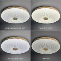 Светильник настенно-потолочный светодиодный Лила 90 Вт с пультом управления 34 м² регулируемый свет цвет белый