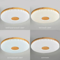 Светильник настенно-потолочный светодиодный Виола 90 Вт с пультом управления 34 м² регулируемый свет цвет белый