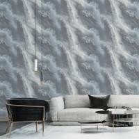 Обои флизелиновые Wall Decor Марбл синие 1.06 м 75286-46