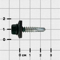 Саморезы по металлу с пресс-шайбой со сверлом 5.5x25 мм RAL 6005 90 шт.