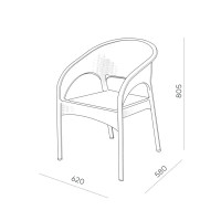 Кресло Rattan Ola Dom 62x58x80.5 см полипропилен цвет коричневый