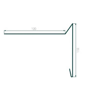 Планка ветровая для мягкой кровли 110x120x2000 мм 0.4 мм RAL 7024 серый
