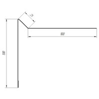 Планка ветровая для мягкой кровли 130x25x100 мм цвет темно-серый