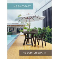 Стол садовый складной Атлант 90x90x77 см пластик мокко