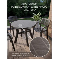 Стол садовый складной Атлант 90x90x77 см пластик мокко