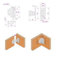 Крепление для фальш-панелей 120x90 мм пластик цвет черный 2 шт.