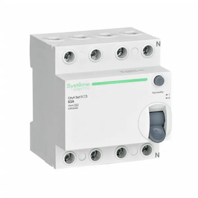 Дифференциальный автомат Systeme Electric City9 Set C9R36463 4P 63 А 30мА 6кА AC