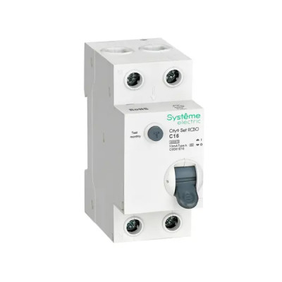 Дифференциальный автомат Systeme Electric City9 Set C9D61616 1P N С16 А 10мА 6кА A