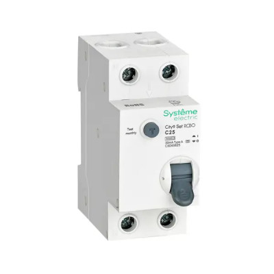 Дифференциальный автомат Systeme Electric City9 Set C9D65625 1P N С25 А 30мА 6кА A