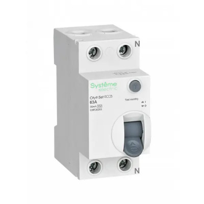Дифференциальный автомат Systeme Electric City9 Set C9R36263 2P 63 А 30мА 6кА AC