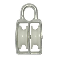 Блок двойной с проушиной и шкивом 2x15 мм сталь оцинкованная 1 шт.