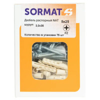 Дюбель распорный Sormat нейлон 5x25 мм 75 шт.