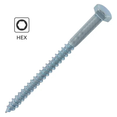 Болты сантехнические Глухарь оцинкованные 6x80 мм