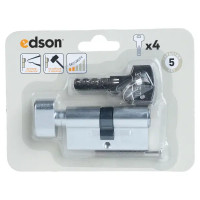 Цилиндр EDS-CYL 30x30 мм ключ/вертушка цвет хром