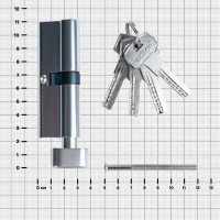 Цилиндр EDS-CYL 45x45 мм ключ/вертушка цвет хром