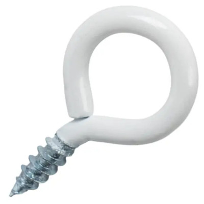 Шуруп-кольцо 3x10 мм сталь 15 шт. цвет белый