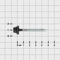 Саморезы кровельные по дереву Dilwis с пресс-шайбой со сверлом RAL 7024 4.8x51 мм 60 шт.