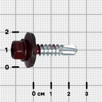 Саморезы по металлу Dilwis с пресс-шайбой со сверлом RAL 3005 5.5x25 мм 90 шт.