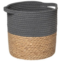 Корзина для хранения 25x25x25 см хлопок серый