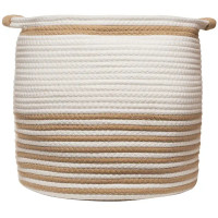 Корзина для хранения 30x35x30 см хлопок бело-коричневый
