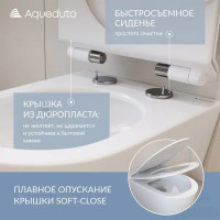 Комплект инсталляция и унитаз Tece Spring безободковый с микролифтом клавиша цвет белый