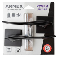 Дверная ручка на розетке Armex H-30152-A без запирания цвет черный матовый