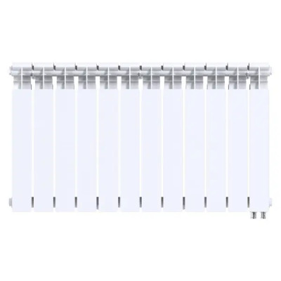 Радиатор секционный Le Heat Bimetal 500/100 12 секций нижнее подключение биметалл белый