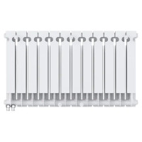 Радиатор секционный Le Heat Bimetal 500/100 12 секций нижнее подключение биметалл белый