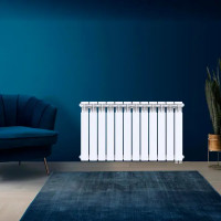 Радиатор секционный Le Heat Bimetal 500/100 12 секций нижнее подключение биметалл белый