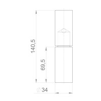Петля гаражная с шаром 34x140 мм цвет черный