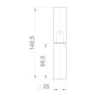 Петля гаражная с шаром 25x140 мм цвет черный