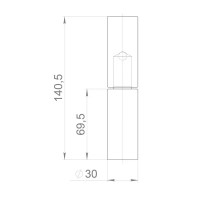 Петля гаражная с шаром 30x140 мм цвет черный