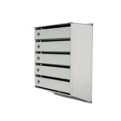 Почтовый ящик секционный вертикальный 5, металл, цвет серый