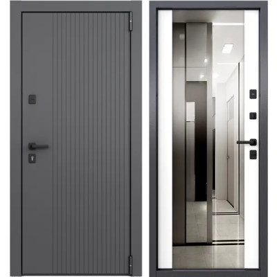 Дверь входная металлическая Torex 86x205 см правая клауд скай бьянко с зеркалом