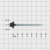 Саморезы кровельные по дереву Dilwis с пресс-шайбой со сверлом RAL 7024 4.8x64 мм 50 шт.