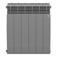 Радиатор секционный Royal Thermo BiLiner B 500/87 6 секций боковое подключение биметалл серый