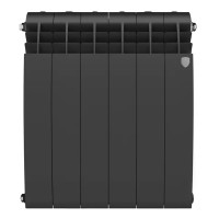 Радиатор секционный Royal Thermo BiLiner B 500/87 6 секций боковое подключение биметалл черный