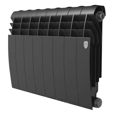 Радиатор секционный Royal Thermo BiLiner B 350/87 10 секций боковое подключение биметалл черный