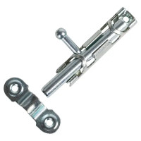 Шпингалетный замок мебельный ЗТ-1 7 см цвет цинк