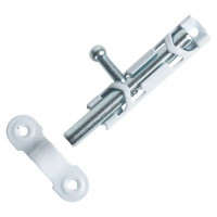 Шпингалетный замок мебельный ЗТ-1 7 см цвет белый