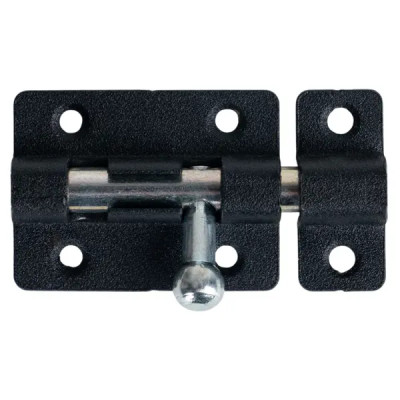 Шпингалетный замок мебельный ЗТ-4 7 см цвет черный